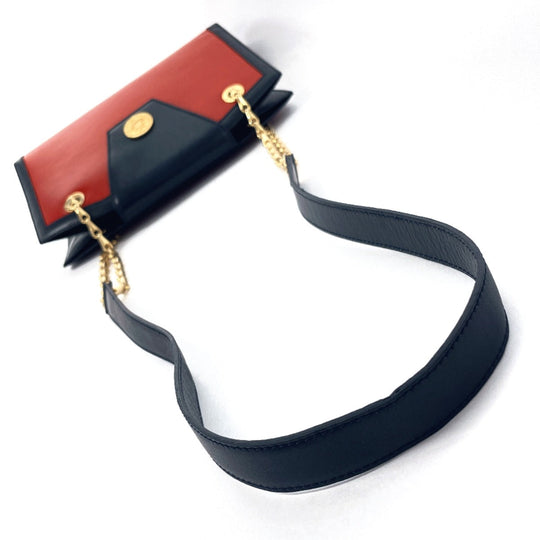 CELINE Shoulder Bag leather Red ChainShoulder