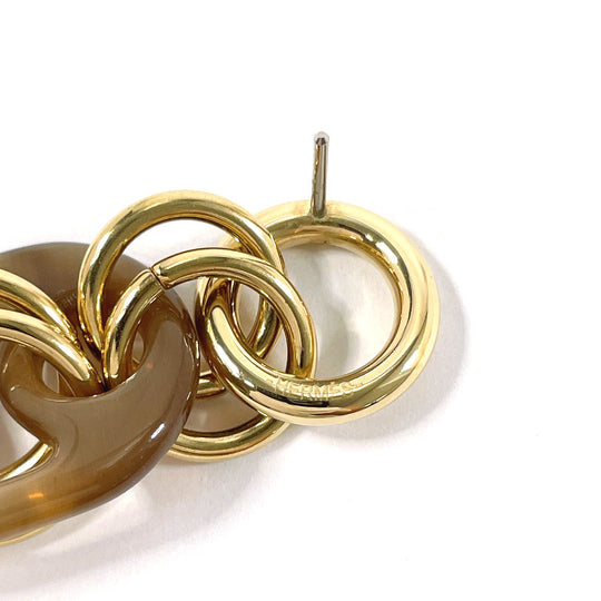 HERMES Pierce H057080FD00 Buffalo Horn, Metal Brown Eurydice PM Women Used Authentic