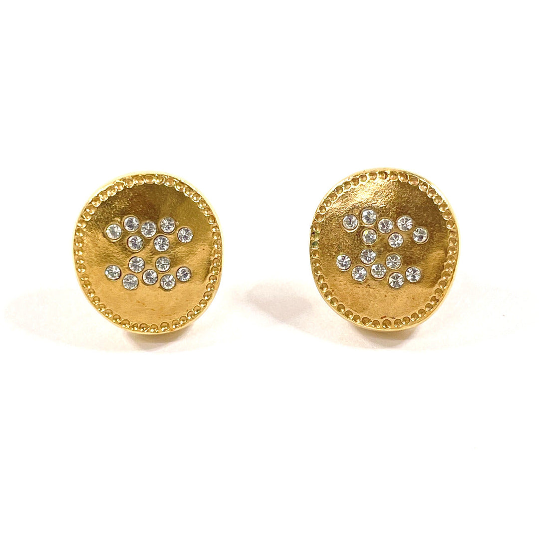 CHANEL Pierce AB2146 Metal, Rhinestone gold COCO Mark