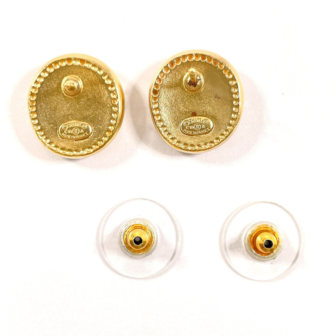 CHANEL Pierce AB2146 Metal, Rhinestone gold COCO Mark