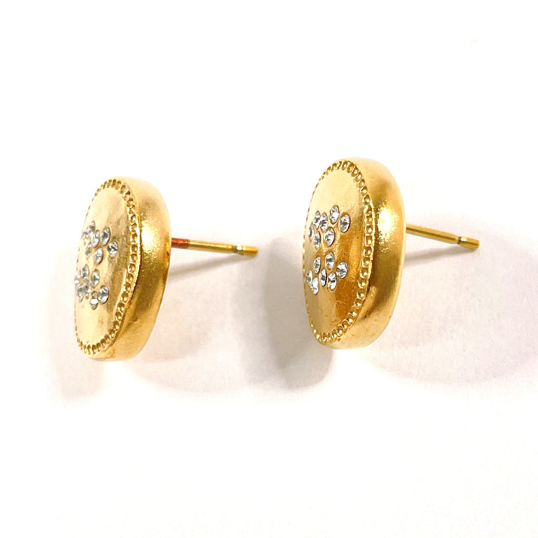 CHANEL Pierce AB2146 Metal, Rhinestone gold COCO Mark