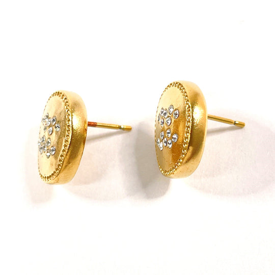 CHANEL Pierce AB2146 Metal, Rhinestone gold COCO Mark