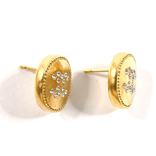 CHANEL Pierce AB2146 Metal, Rhinestone gold COCO Mark