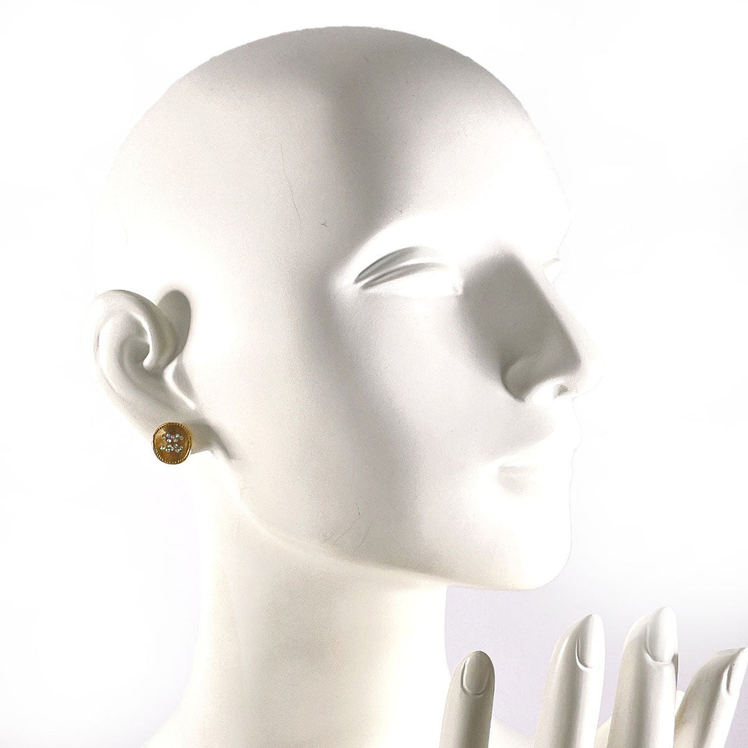 CHANEL Pierce AB2146 Metal, Rhinestone gold COCO Mark