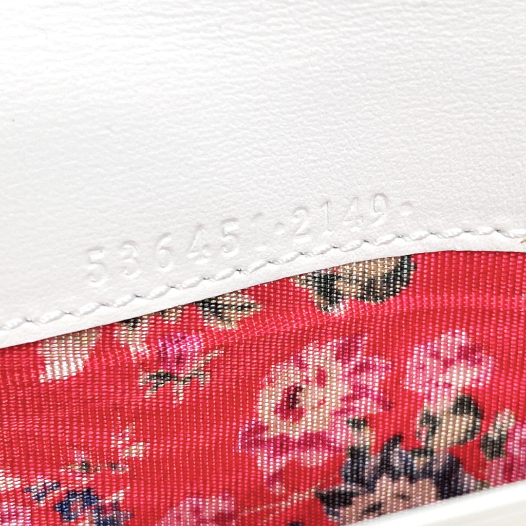 GUCCI Long Wallet Purse 536451 leather white quilting GG Marmont
