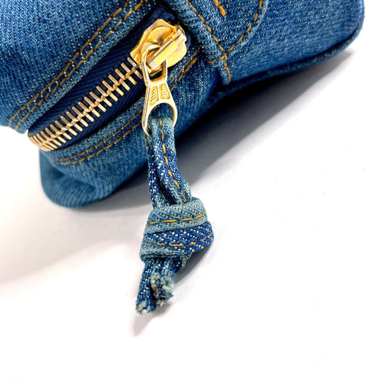 CHANEL Pouch denim blue COCO Mark Women Used Authentic