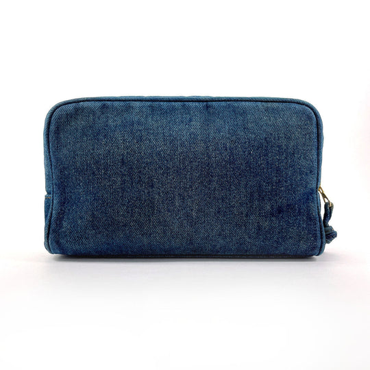 CHANEL Pouch denim blue COCO Mark Women Used Authentic