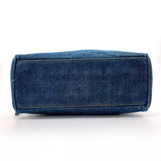 CHANEL Pouch denim blue COCO Mark Women Used Authentic