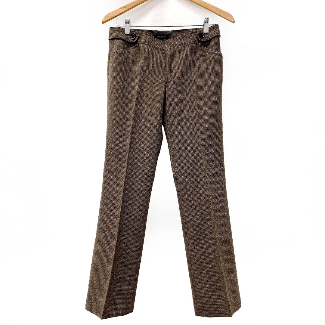 BURBERRY Pants Wool, polyester, 73% wool, 16% polyester, 10% nylon, 1% polyurethane Brown Burberry London Women 38 Used Authentic