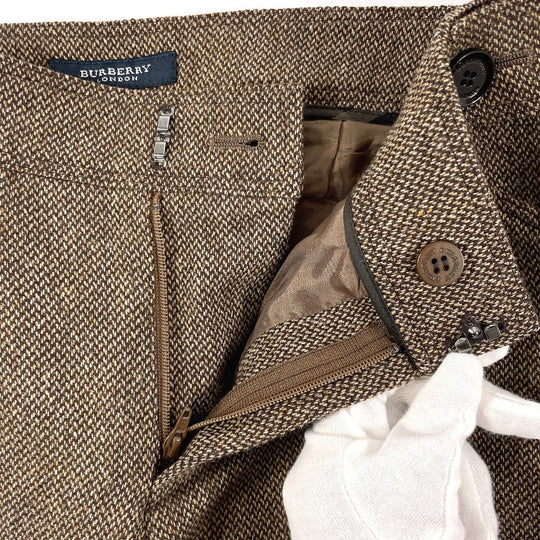 BURBERRY Pants Wool, polyester, 73% wool, 16% polyester, 10% nylon, 1% polyurethane Brown Burberry London Women 38 Used Authentic