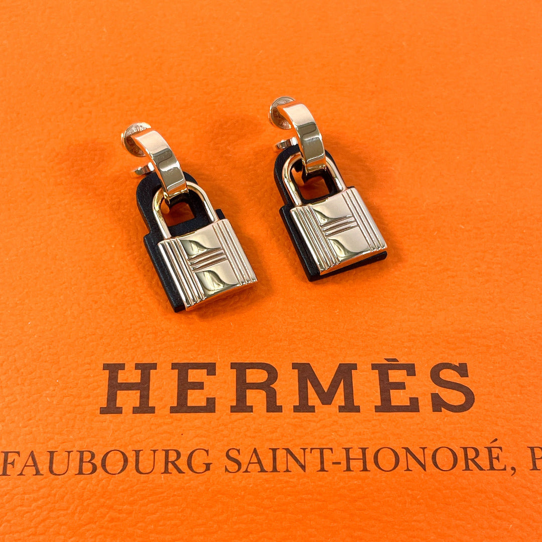 HERMES Pierce Gold Plated, Vaux Swift Pink gold Okeley