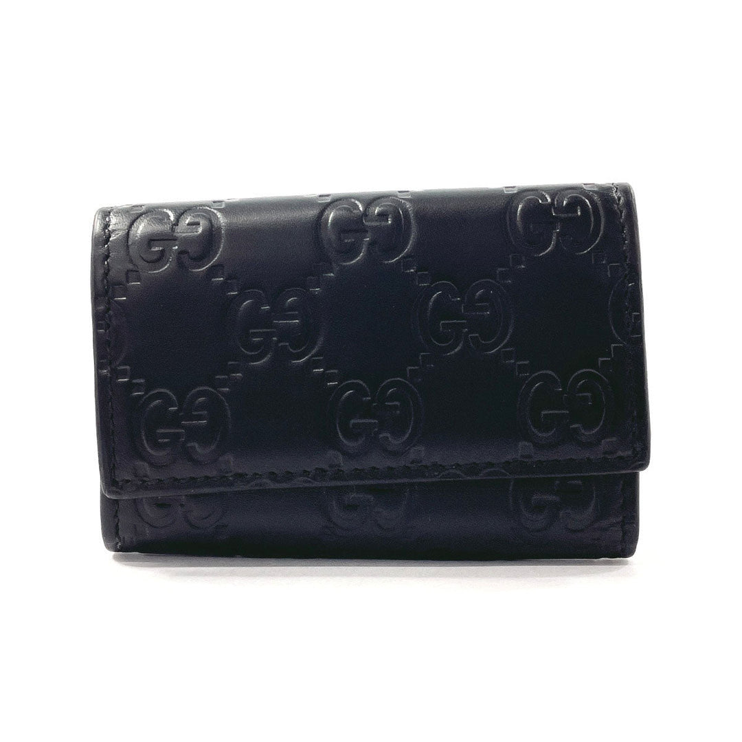 GUCCI Key case Key holder  138093 Sima leather black six hooks mens Used Authentic