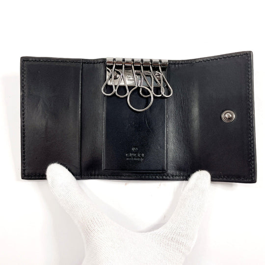 GUCCI Key case Key holder  138093 Sima leather black six hooks mens Used Authentic