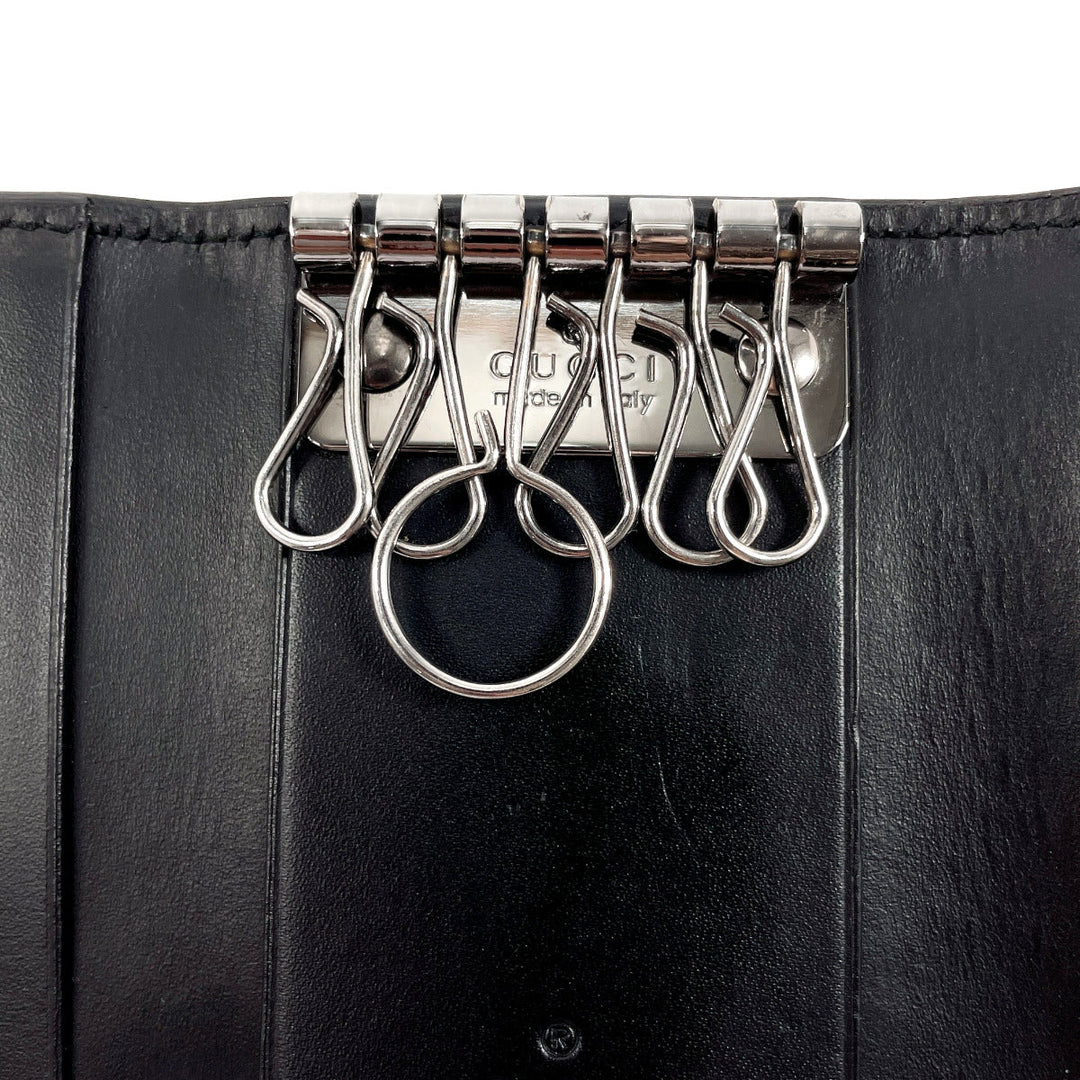 GUCCI Key case Key holder  138093 Sima leather black six hooks mens Used Authentic