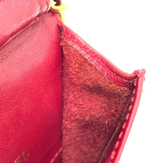 CHANEL Shoulder Bag Patent leather Red CCCOCO Mark Chain pochette Women Used Authentic