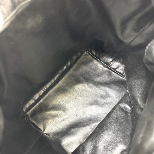 CHANEL Shoulder Bag Caviar skin black COCO Mark Dekacoco drawstring purse Women Used Authentic