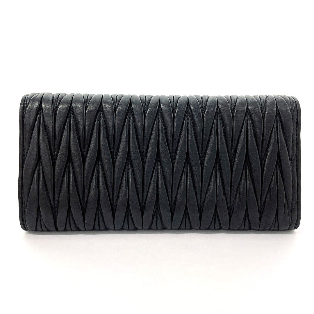 MIUMIU Long Wallet Purse 5MH109 leather black Materasse