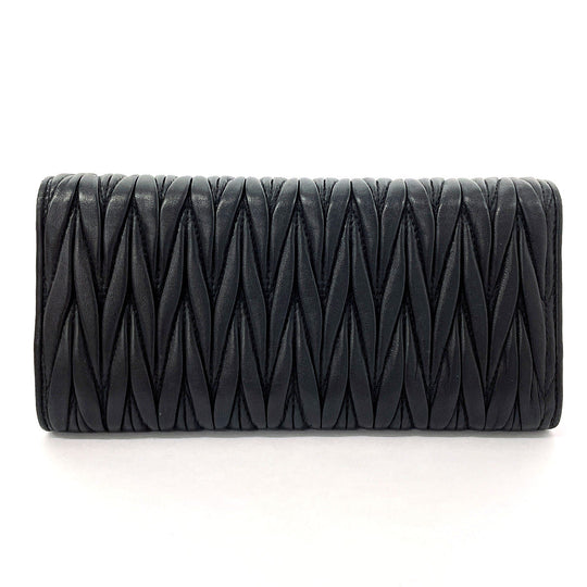 MIUMIU Long Wallet Purse 5MH109 leather black Materasse