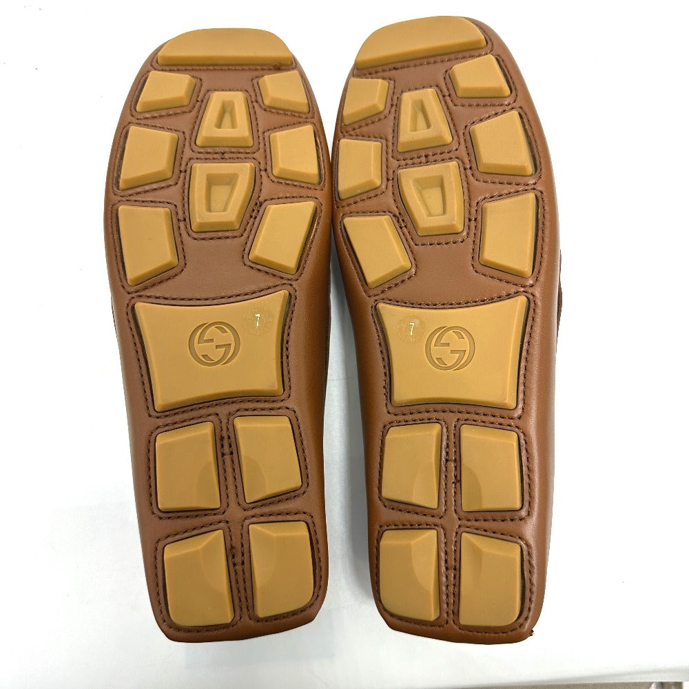 GUCCI loafers 575642 leather Brown Interlocking G 7