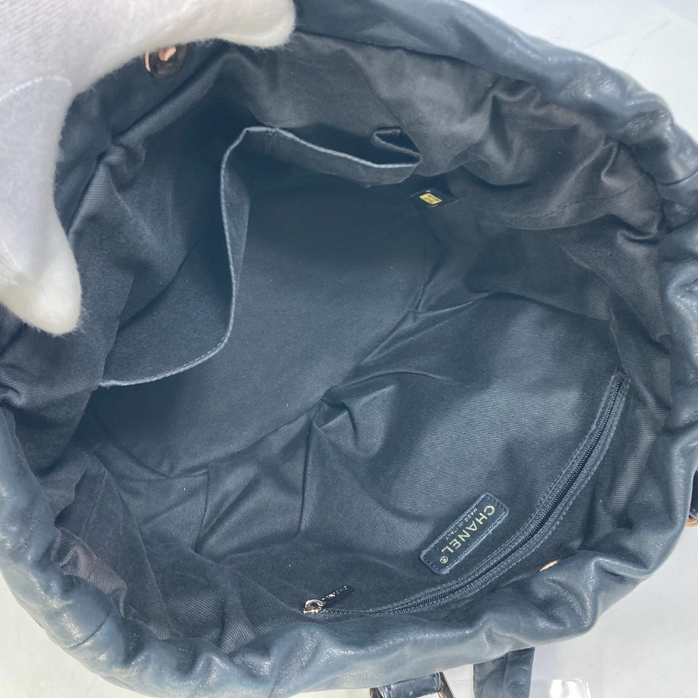 CHANEL Shoulder Bag leather black CC COCO Mark Matrasse quilting Women Used Authentic