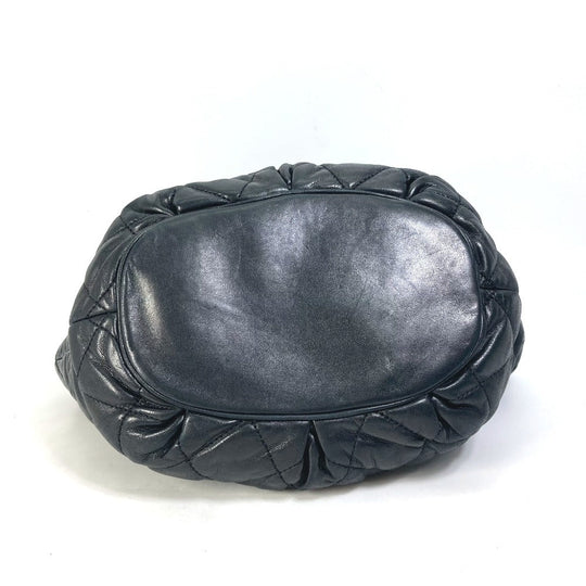 CHANEL Shoulder Bag leather black CC COCO Mark Matrasse quilting Women Used Authentic