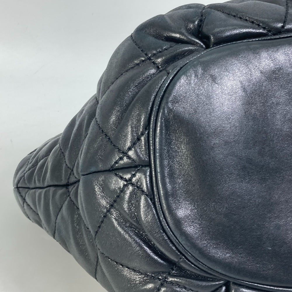 CHANEL Shoulder Bag leather black CC COCO Mark Matrasse quilting Women Used Authentic