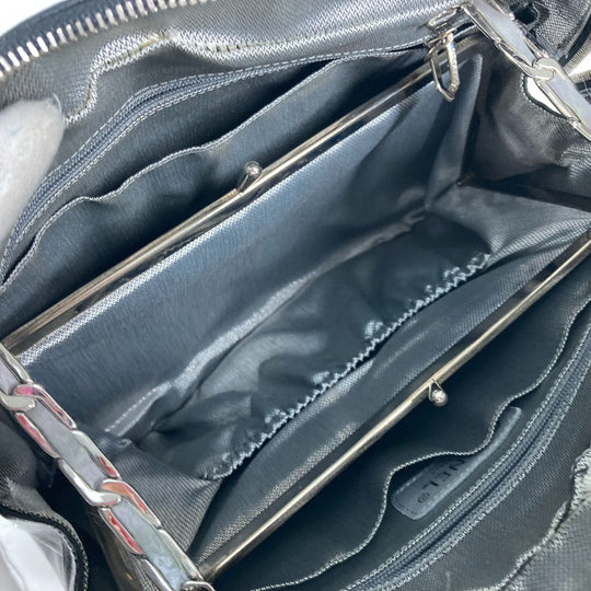 CHANEL Shoulder Bag leather black shoulder bag Mademoiselle