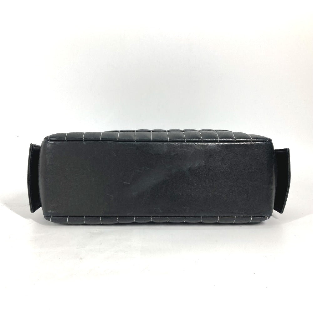 CHANEL Shoulder Bag leather black shoulder bag Mademoiselle