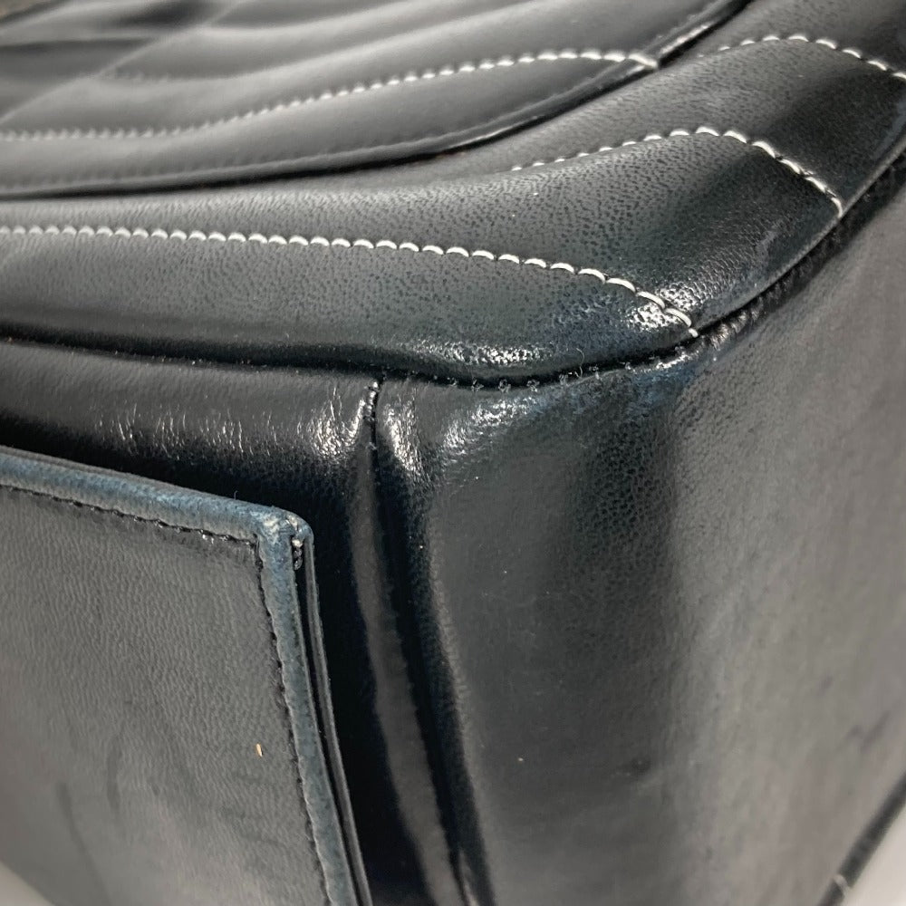 CHANEL Shoulder Bag leather black shoulder bag Mademoiselle