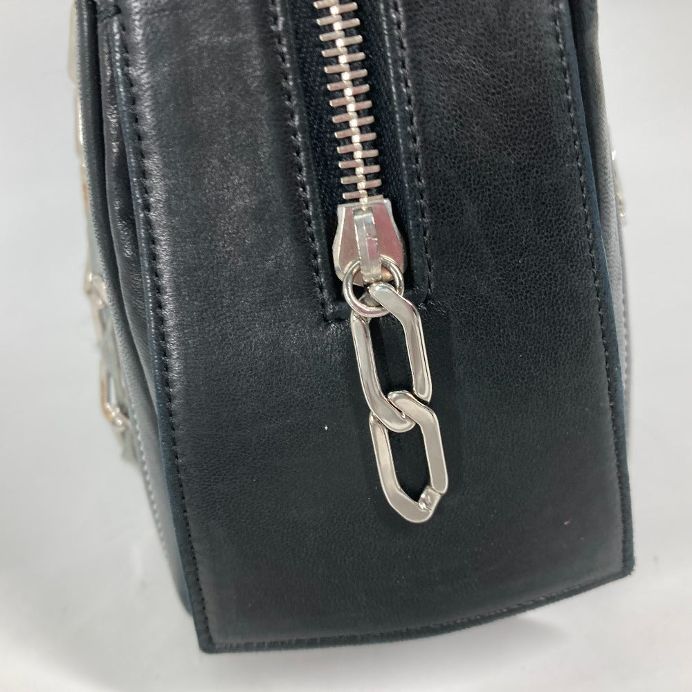 CHANEL Shoulder Bag leather black shoulder bag Mademoiselle