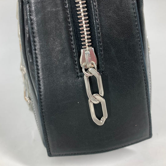 CHANEL Shoulder Bag leather black shoulder bag Mademoiselle