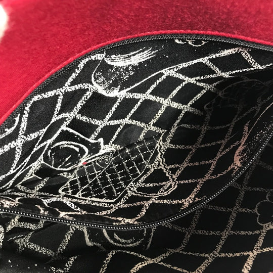 CHANEL Shoulder Bag cotton Red Pochette CC COCO Mark Matelasse Quilting
