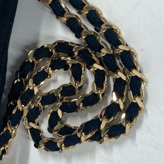 CHANEL Shoulder Bag Jersey black bag shawl CC COCO Mark Quilting Matelasse Women Used Authentic