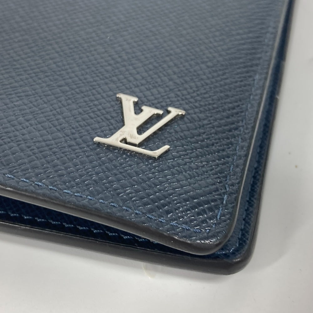LOUIS VUITTON Long Wallet Purse M30292 Taiga Leather Navy Taiga Portefeuille Blaza