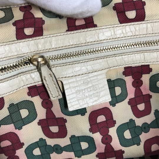 GUCCI Shoulder Bag 137396 GG canvas / leather beige GG Shelly line Women Used Authentic