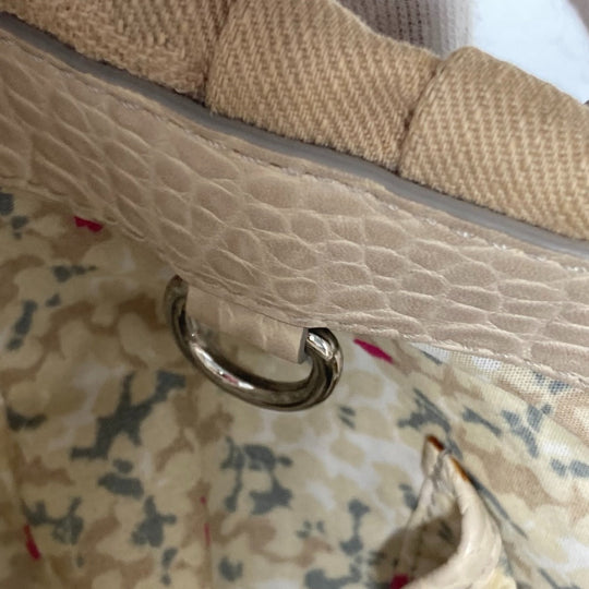 CELINE Tote Bag Leather / canvas white Macadam logo denim gradation