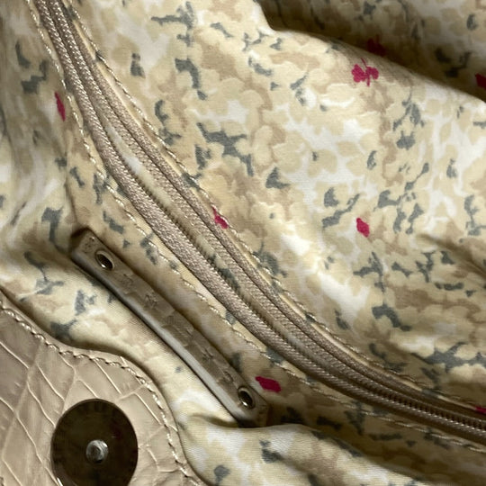 CELINE Tote Bag Leather / canvas white Macadam logo denim gradation