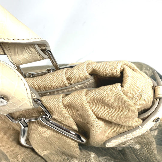 CELINE Tote Bag Leather / canvas white Macadam logo denim gradation