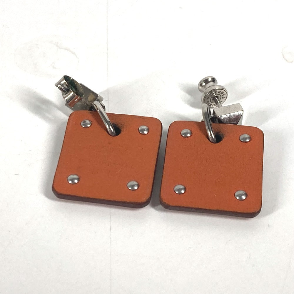 HERMES Pierce Metal, Leather Silver heart Asdukour PM