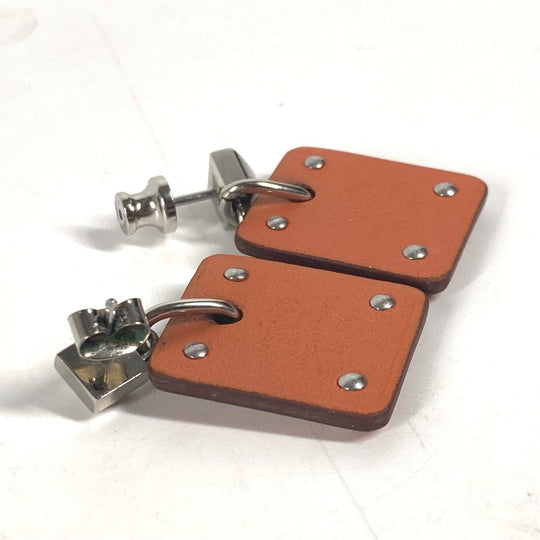 HERMES Pierce Metal, Leather Silver heart Asdukour PM