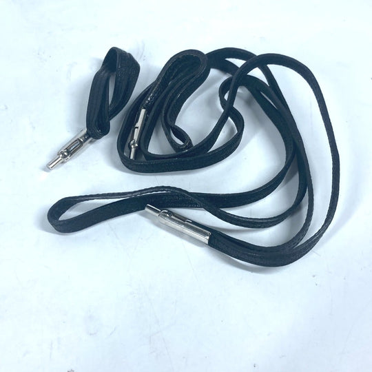 HERMES Pouch leather black Shoulder Bag Crossbody Bag with Strap Vespa Women Used Authentic