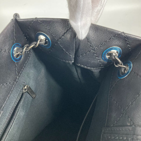 CHANEL Shoulder Bag leather black Matelasse WChain Quilting CC COCO Mark logo