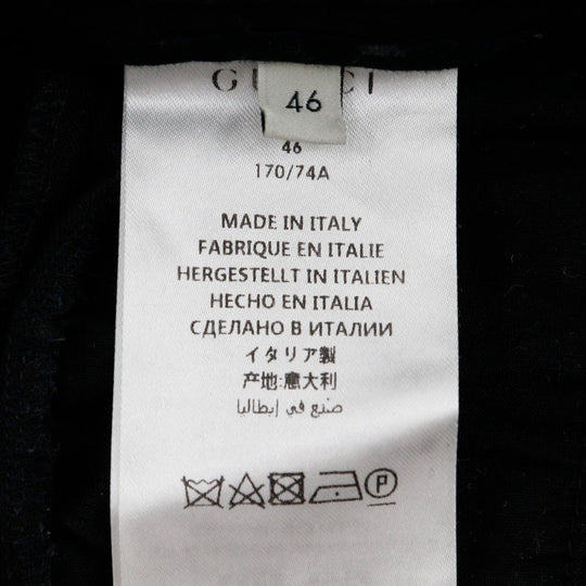 GUCCI Pants 495695 Cotton, Polyurethane black 18Stainless Steel Sideline gabardine stretch pants mens 46 Used Authentic