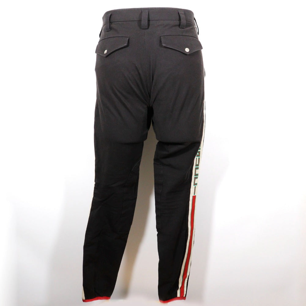 GUCCI Pants 495695 Cotton, Polyurethane black 18Stainless Steel Sideline gabardine stretch pants mens 46 Used Authentic