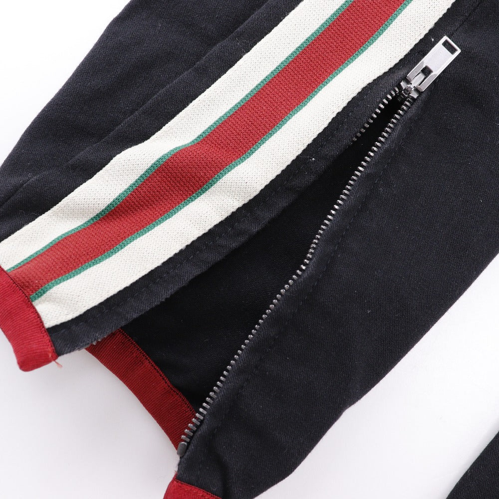 GUCCI Pants 495695 Cotton, Polyurethane black 18Stainless Steel Sideline gabardine stretch pants mens 46 Used Authentic