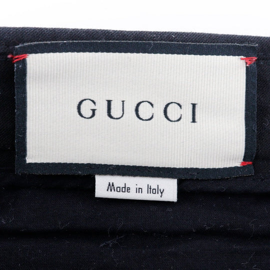 GUCCI Pants 495695 Cotton, Polyurethane black 18Stainless Steel Sideline gabardine stretch pants mens 46 Used Authentic
