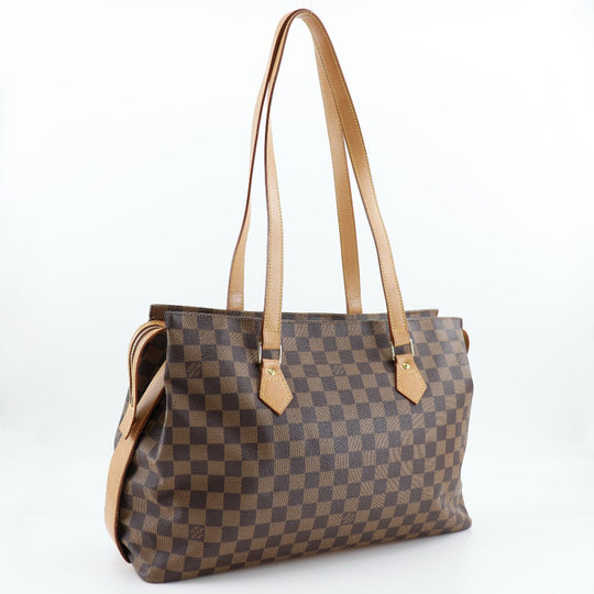 LOUIS VUITTON Tote Bag N99037 Damier canvas Brown Columbine Women Used Authentic
