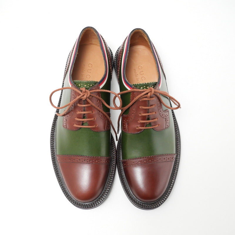 GUCCI Other shoes 496259 leather Green / brown mens 5 Used Authentic