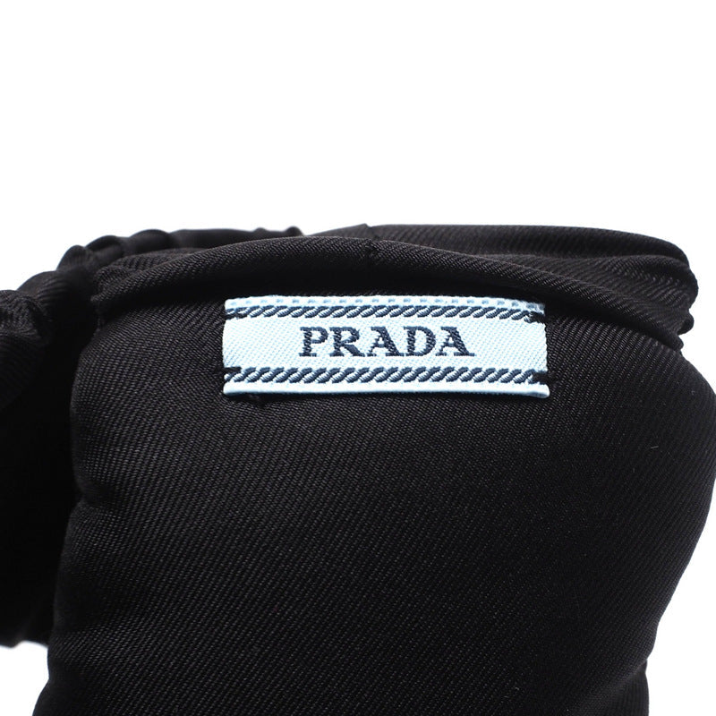PRADA Travel case Satin black Eye Mask Case mens(Unisex) Used Authentic