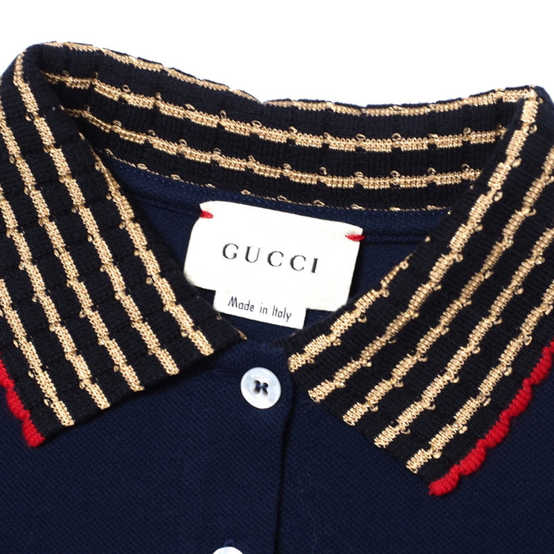 GUCCI one piece cotton Navy Girls 12 Used Authentic